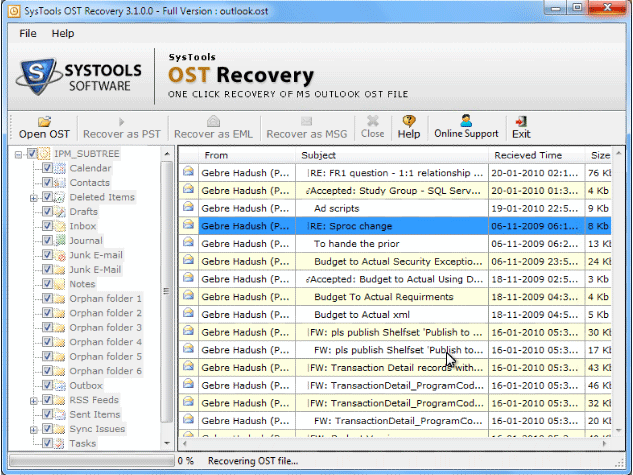 Repair OST PST Files 3.6